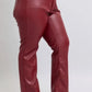Judy Blue High Waist Tummy Control Faux Leather Straight Pants Plus Size - DAVERRI FASHIONS