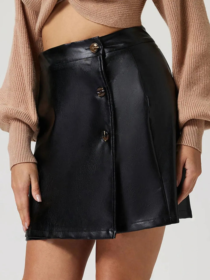 Buttoned High Rise Mini Skirt | Skirts Daverri Fashions