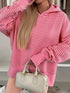 Striped Oversized Hoodie with Kangaroo Pocket - DAVERRI FASHIONS