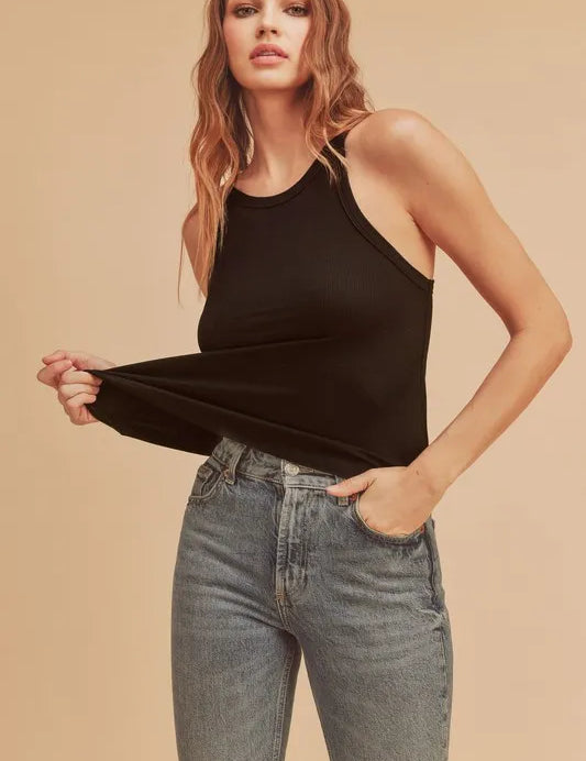 Aemi + Co Lightweight Ribbed Tank | Daverri Fashions