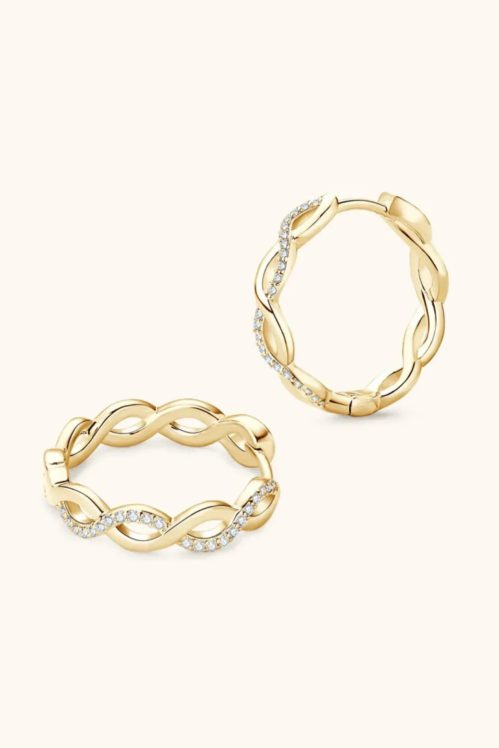 Moissanite Crisscross Hoop Earrings - DAVERRI FASHIONS