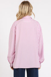 Mittoshop Button Down Striped Long Sleeve Shirt