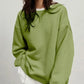Round Neck Dropped Shoulder Long Sleeve Sweatshirt - DAVERRI FASHIONS