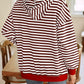 Lovelet Drawstring Striped Long Sleeve Hoodie - DAVERRI FASHIONS
