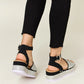 Forever Link Rhinestone Buckle Strappy Wedge Sandals Sandals