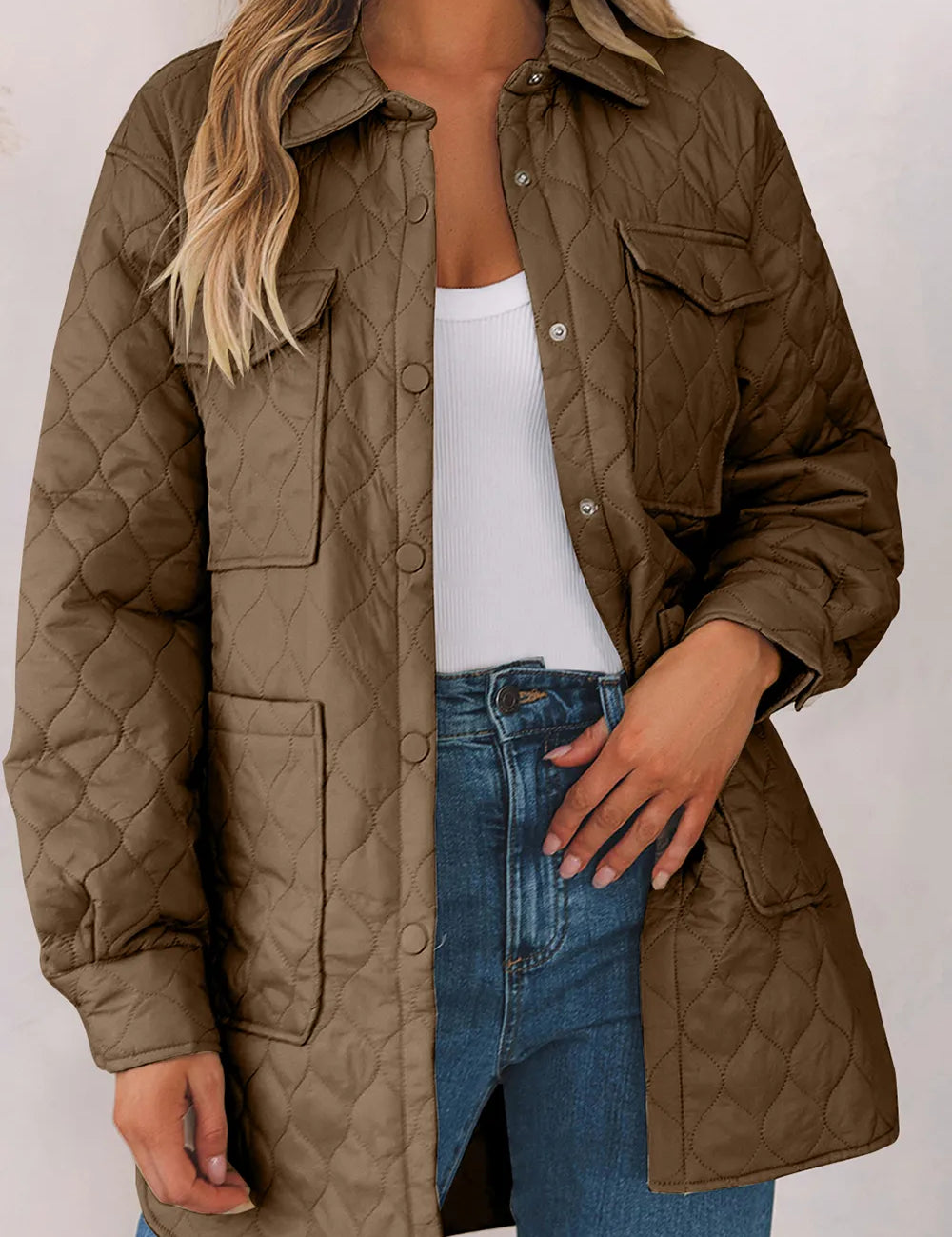 Camel Snap Down Collared Winter Coat | Coats Daverri Fashions