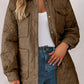 Snap Down Collared Winter Coat - DAVERRI FASHIONS