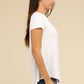 Flowy Round Hem Rayon Short Sleeve Top T-Shirts