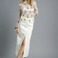 Umgee Floral Mock Neck Long Sleeve Sheer Top Tops