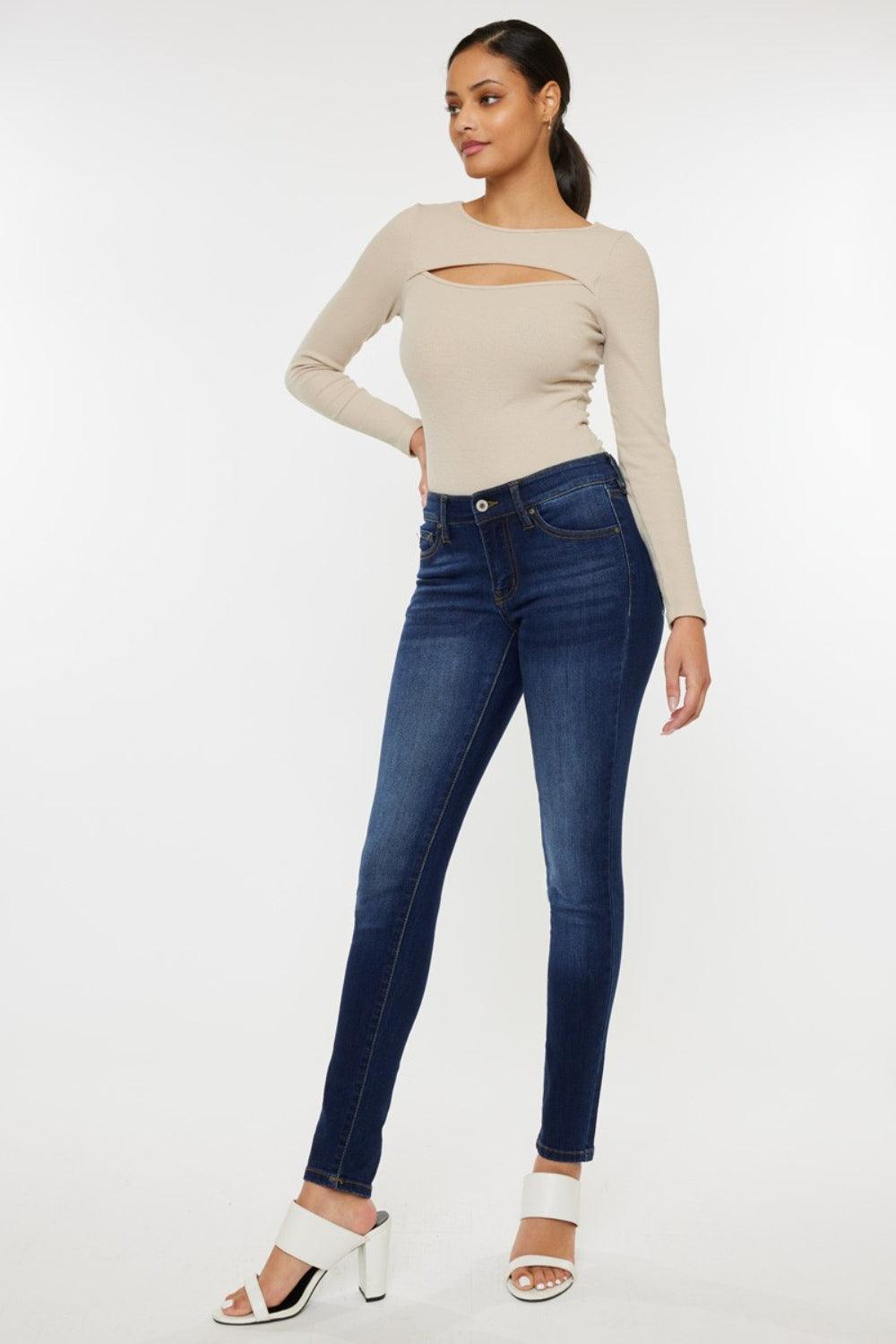 Kancan Mid Rise Gradient Skinny Jeans | Jeans Daverri Fashions