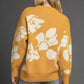 Umgee Floral Long Sleeve Sweater Mustard - DAVERRI FASHIONS