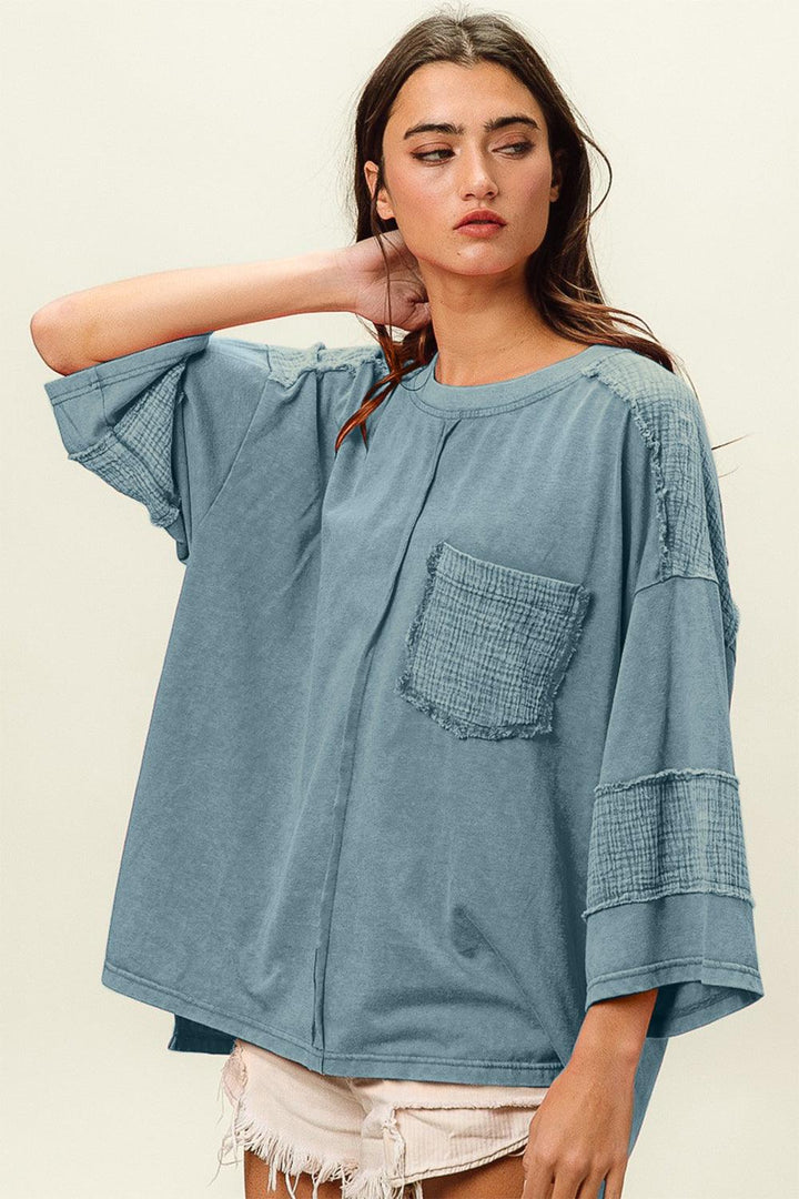 BiBi High-Low Washed T-Shirt T-Shirts