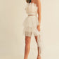 MABLE Tulle Tube Ruffle Crop Top and High Low Maxi Skirt Set Skirt Sets