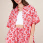 VERY J Tropical Printed Shirt Top and Shorts Set Tomato Shorts Sets