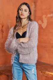 ADORA Fuzzy Sweater Cardigan | Sweaters Daverri Fashions