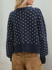 Slit Round Neck Long Sleeve Sweater | Sweaters Daverri Fashions
