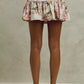 SO ME floral print fit and flare mini skirt with pastel blossoms