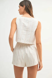 MABLE Square Neck Crop Top and Shorts Set | Outfit Sets Daverri Fashions