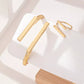 Adjustable 18K Gold-Plated Modern Bar Bracelet and Ring Jewelry Set - DAVERRI FASHIONS