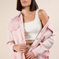 VERY J Mineral Washed Oversized Gauze Shacket Blush Shackets