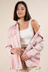 VERY J Mineral Washed Oversized Gauze Shacket Blush Shackets