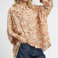 Umgee Abstract Print Button-Up Oversized Shirt - DAVERRI FASHIONS