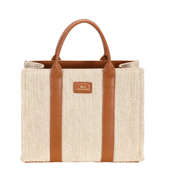 David Jones Square Woven Tote Handbag - DAVERRI FASHIONS