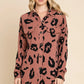 BOMBOM Animal Print Button Up Knit Shacket - DAVERRI FASHIONS