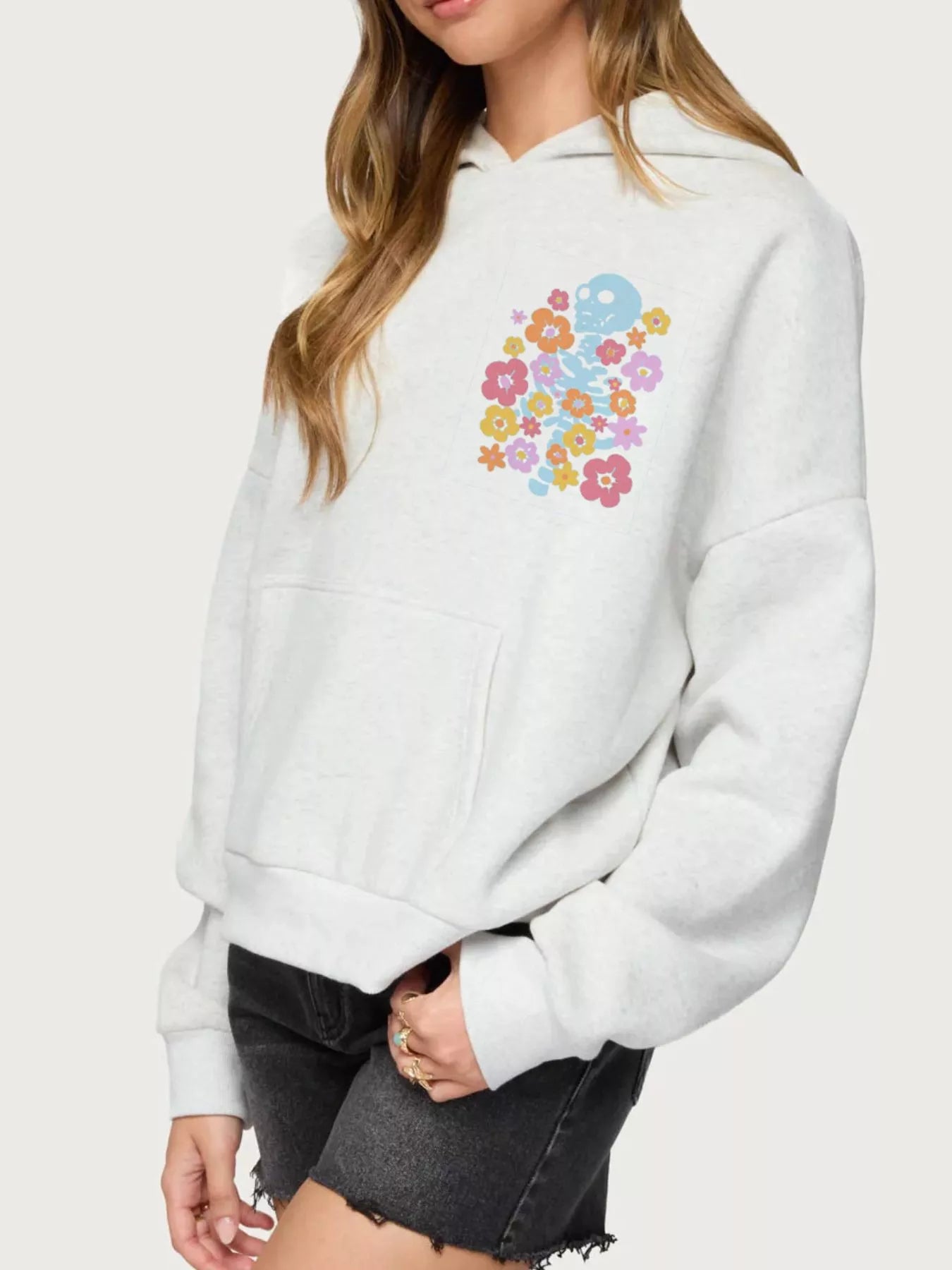 Drop Shoulder Graphic Hoodie with Kangaroo Pocket | Hoodies Daverri Fashions