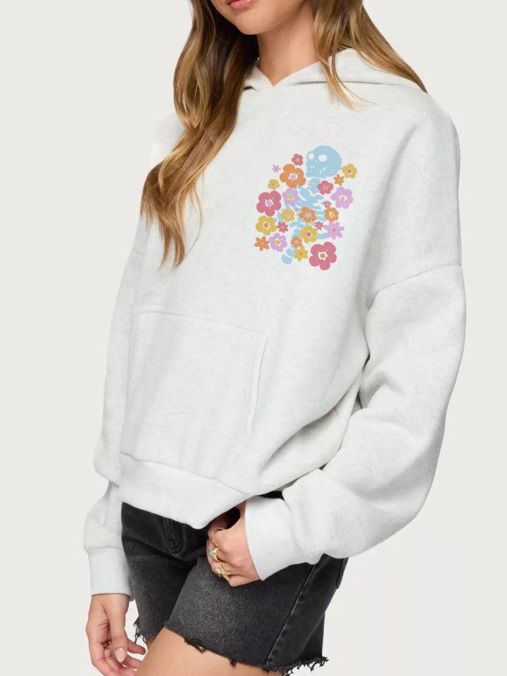 Drop Shoulder Graphic Hoodie with Kangaroo Pocket | Hoodies Daverri Fashions