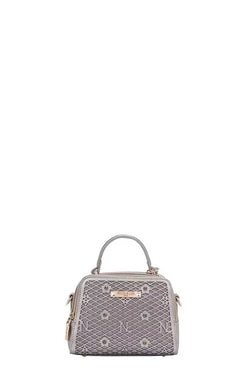 Vegan Geometric Pattern Structured Handbag - DAVERRI FASHIONS