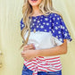 And The Why American Flag Print Tie Knot Front Casual Top - DAVERRI FASHIONS