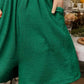 BiBi Crinkle Rib emerald green ribbed knit wide-leg shortalls back view