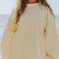 Pale yellow oversized sweatshirt in relaxed fit round neck set