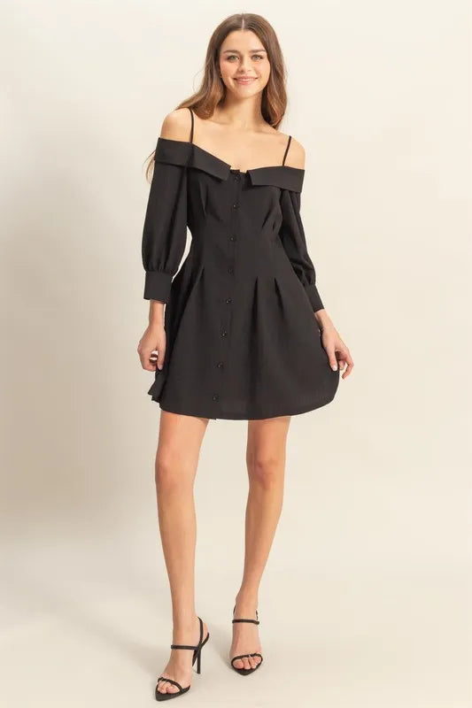HYFVE Button Down Spaghetti Strap Mini Dress with Pockets Mini Dresses