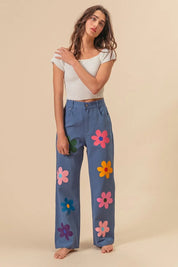 BiBi Flower Print Straight Legs Pants | Pants Daverri Fashions