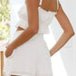 Daverri white ruffled square neck cami and shorts set