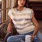 SO ME Soft Fuzzy Multi Color Stripe Cozy Sweater Top