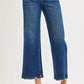 RISEN Tummy Control 4 Way Stretch High Rise Crop Wide Leg Jeans - DAVERRI FASHIONS