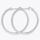 Adored Inlaid Moissanite 925 Sterling Silver Hoop Earrings - DAVERRI FASHIONS