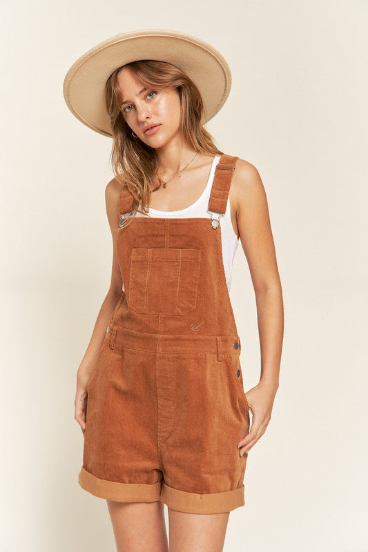 Adjustable Shoulder Straps Corduroy Shortalls CARMEL Shortalls