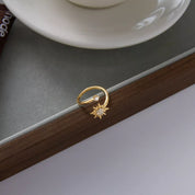 18K Gold-Plated Zircon Sun Bypass Ring | Rings Daverri Fashions