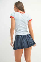 MONO B Contrast Trim Fitted Baby T-Shirt | Daverri Fashions