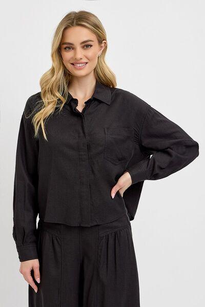 RISEN Button Down Long Sleeve Shirt - DAVERRI FASHIONS