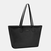 Black One Size David Jones PU Leather Tote Bag | Daverri Fashions