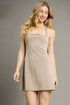 Umgee Crisscross Square Neck Active Dress Khaki Mini Dresses