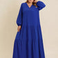 Plus Size Bohemian Tiered Maxi Dress with Balloon Sleeves - DAVERRI FASHIONS