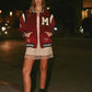MABLE M Bomber Varsity Jacket with Patch Detail