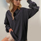 Double Take Exposed Seam Ribbed Textured V-Neck Long Sleeve T-Shirt - DAVERRI FASHIONS