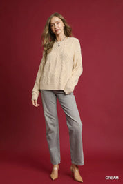 Umgee Pearl-Embellished Long Sleeve Sweater | Sweaters Daverri Fashions